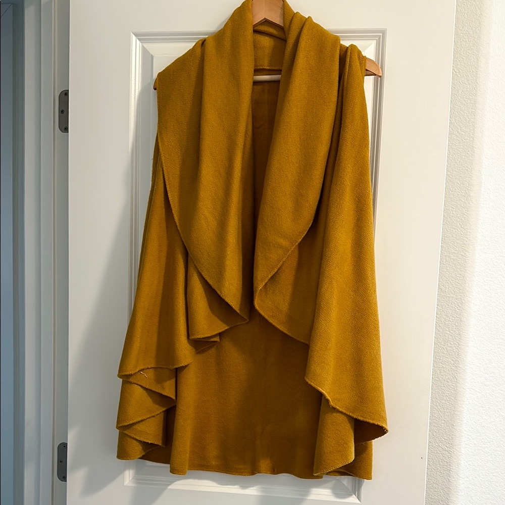 Anthropologie Elegant Mustard Drape Sweater